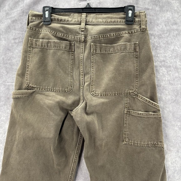Abercrombie Fitch Double Knee Pants Mens 28x32 Brown Canvas Workwear Baggy Y2K - Picture 5 of 6